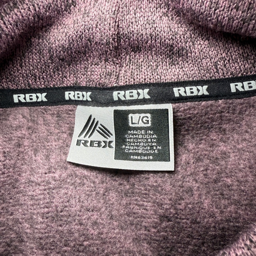 RBX Women's Mock Neck Long Sleeve Heathered Pullover Top L/G Mauve - Picture 5 of 10